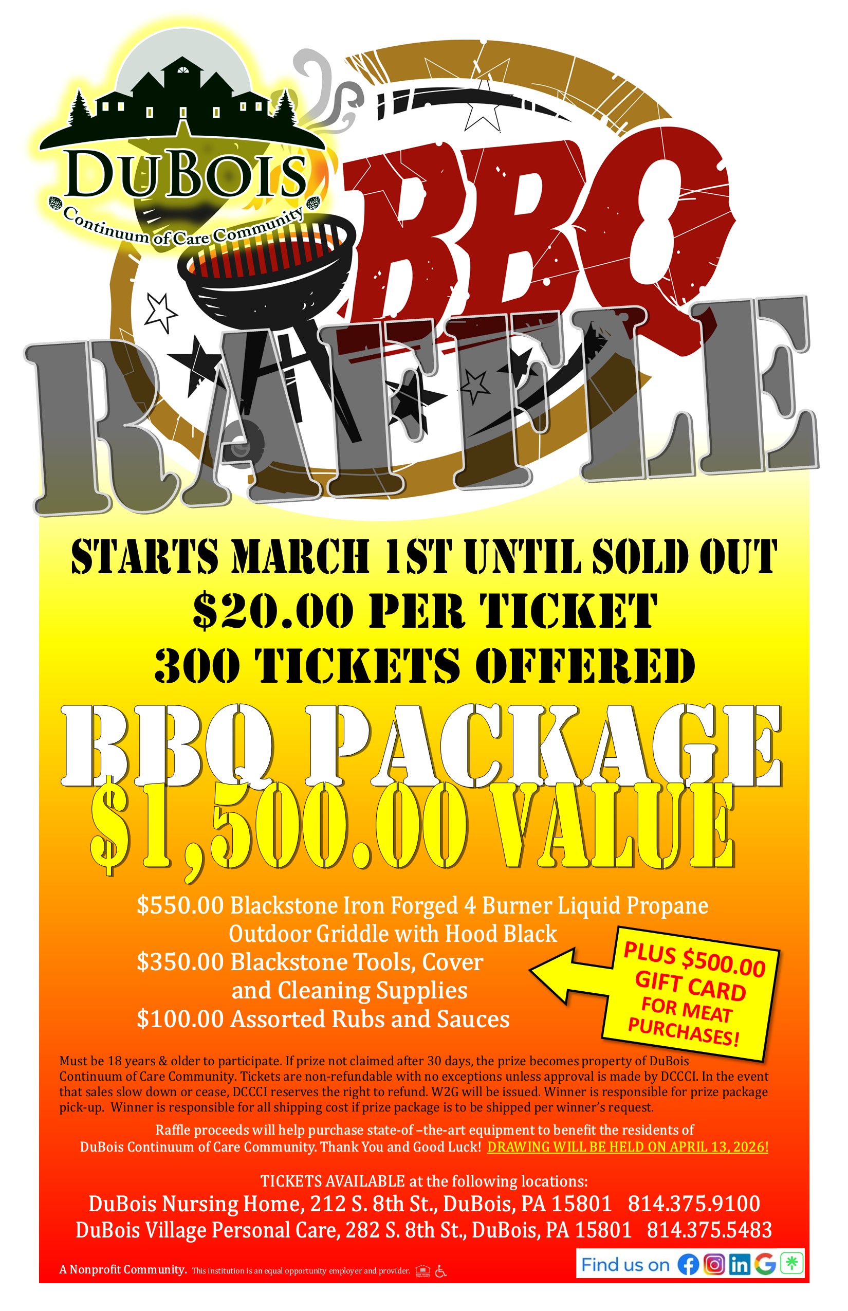 2026 DCCCI Raffle One March BBQ Package Flyer 1