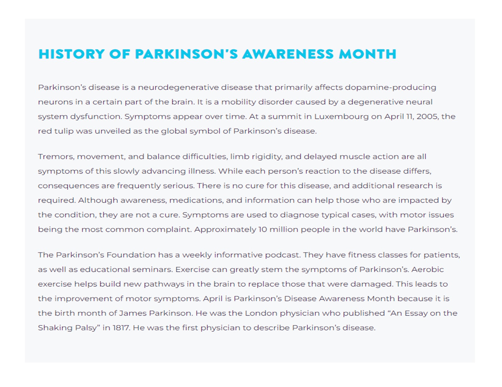 Parkinsons Awareness Info 2